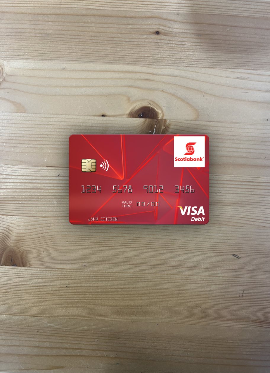 Saint Vincent and the Grenadines Bank of Nova Scotia visa debit card photolook front